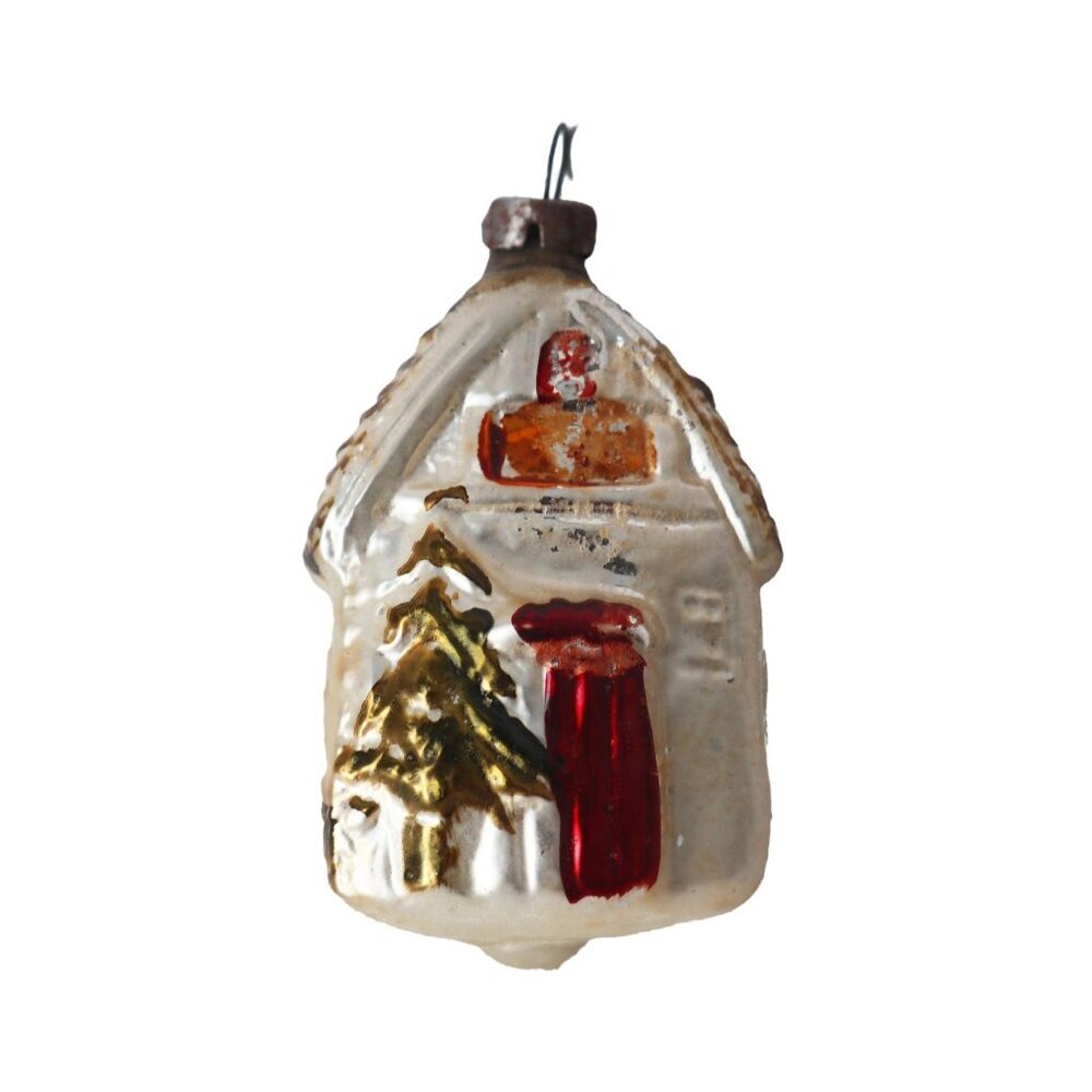 Vintage Mercury Glass Christmas Fir-Tree Ornament X-mas Decoration House